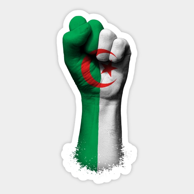 Flag of Algeria on a Raised Clenched Fist Sticker by jeffbartels